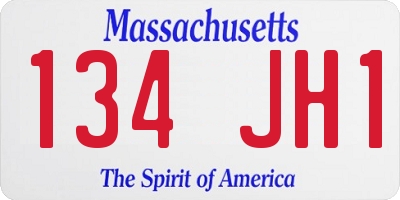 MA license plate 134JH1