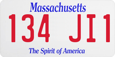 MA license plate 134JI1