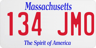 MA license plate 134JM0