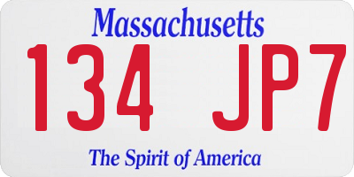 MA license plate 134JP7