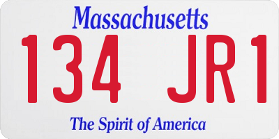 MA license plate 134JR1