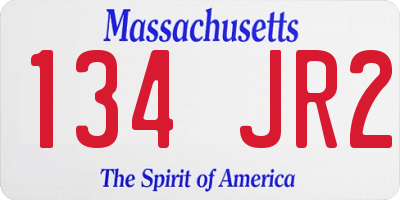 MA license plate 134JR2