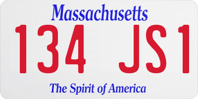 MA license plate 134JS1