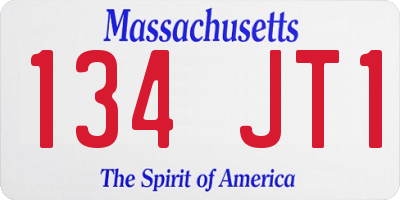 MA license plate 134JT1