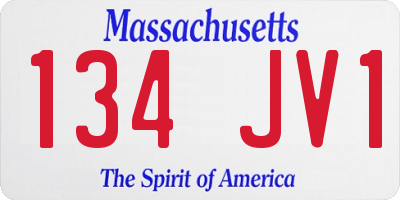 MA license plate 134JV1