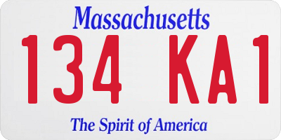 MA license plate 134KA1