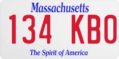 MA license plate 134KB0