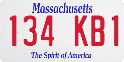 MA license plate 134KB1