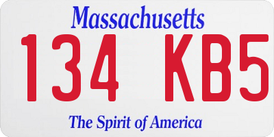 MA license plate 134KB5