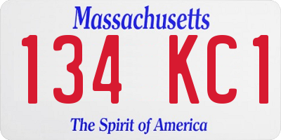 MA license plate 134KC1