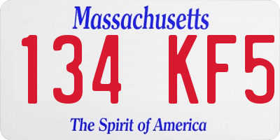 MA license plate 134KF5