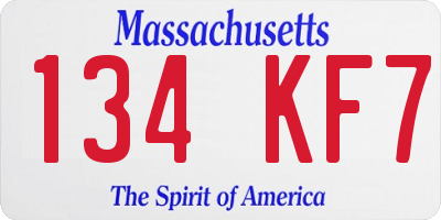 MA license plate 134KF7
