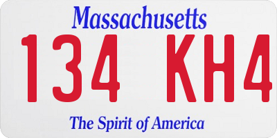 MA license plate 134KH4