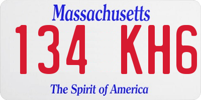MA license plate 134KH6