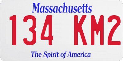 MA license plate 134KM2