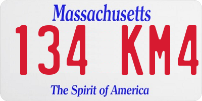 MA license plate 134KM4