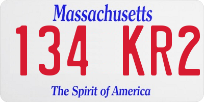 MA license plate 134KR2
