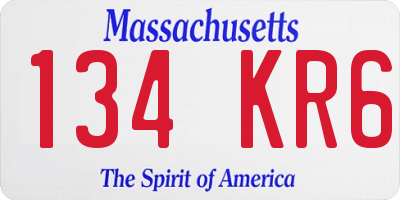 MA license plate 134KR6