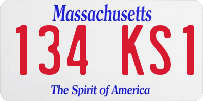MA license plate 134KS1
