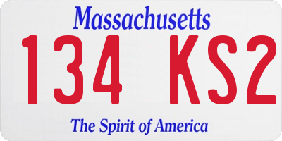 MA license plate 134KS2