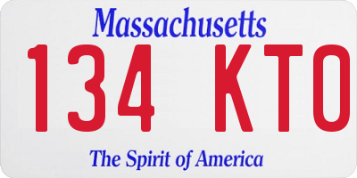 MA license plate 134KT0