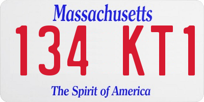 MA license plate 134KT1