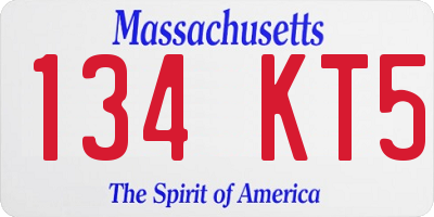 MA license plate 134KT5