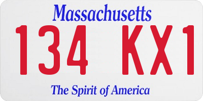 MA license plate 134KX1