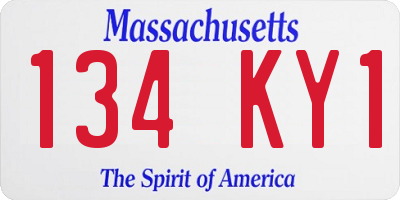 MA license plate 134KY1