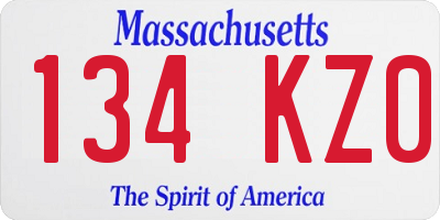 MA license plate 134KZ0