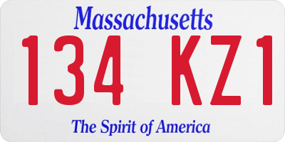 MA license plate 134KZ1