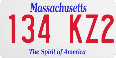 MA license plate 134KZ2