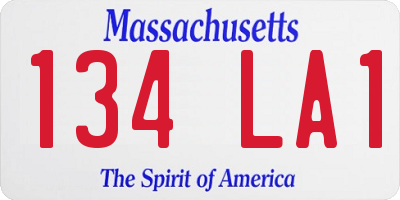 MA license plate 134LA1