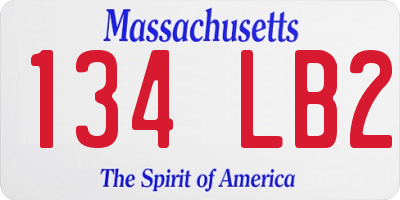 MA license plate 134LB2