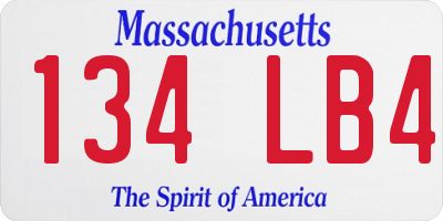 MA license plate 134LB4