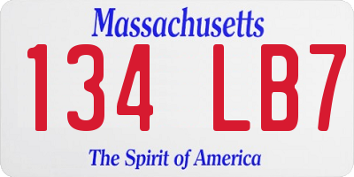 MA license plate 134LB7