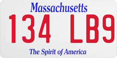 MA license plate 134LB9
