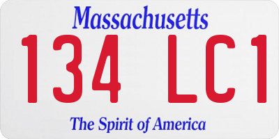 MA license plate 134LC1