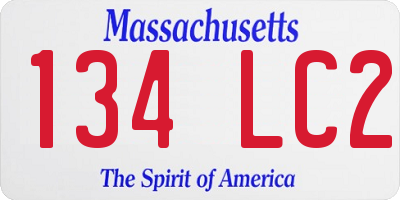 MA license plate 134LC2