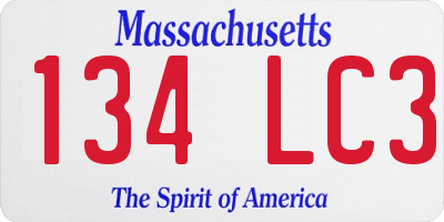 MA license plate 134LC3