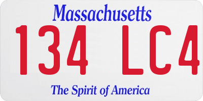 MA license plate 134LC4