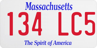 MA license plate 134LC5
