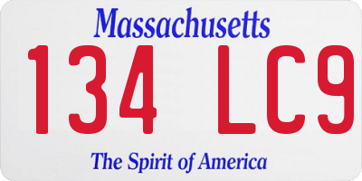 MA license plate 134LC9