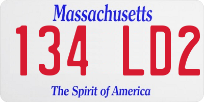 MA license plate 134LD2