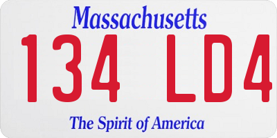 MA license plate 134LD4