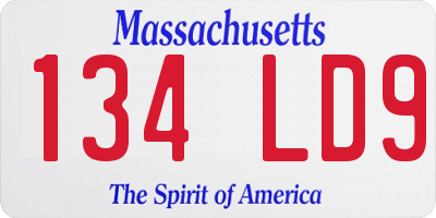 MA license plate 134LD9