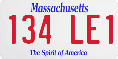 MA license plate 134LE1