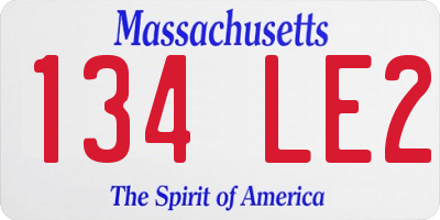 MA license plate 134LE2