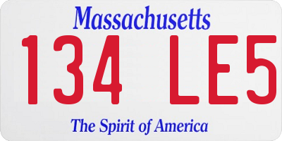 MA license plate 134LE5