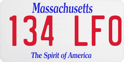 MA license plate 134LF0